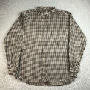 Eddie Bauer AKA Button Down Shirt Mens 2XL Checkered Long Sleeve Cotton Leisure